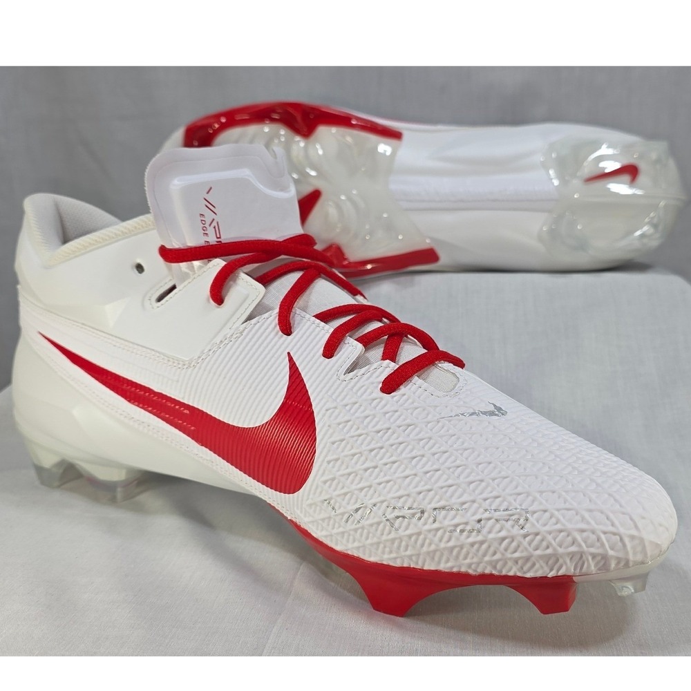 Nike Vapor Edge Elite‎ 360 2 White University Red Football Cleats Size 16